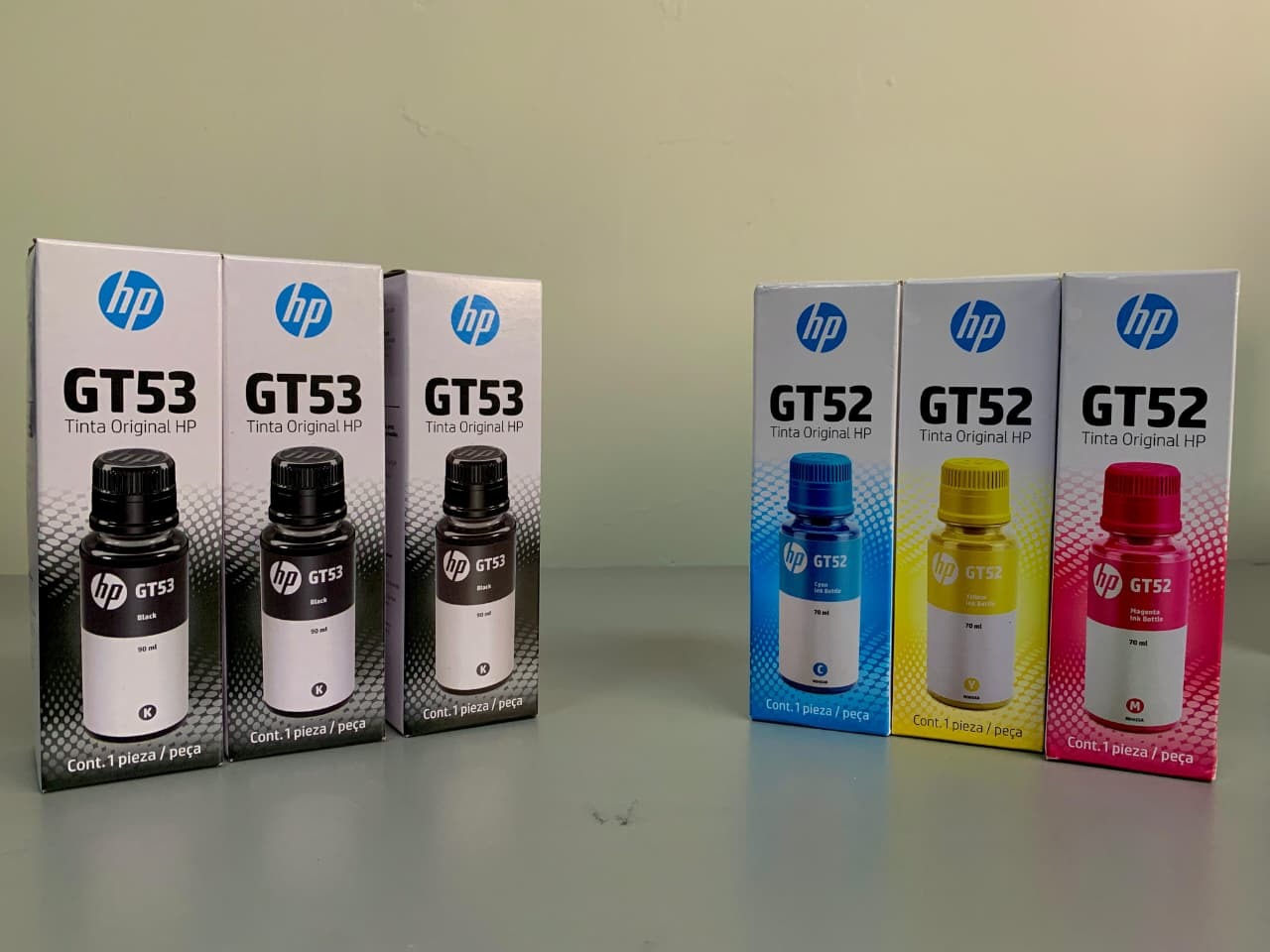Refis de tinta originais HP GT52 e GT53