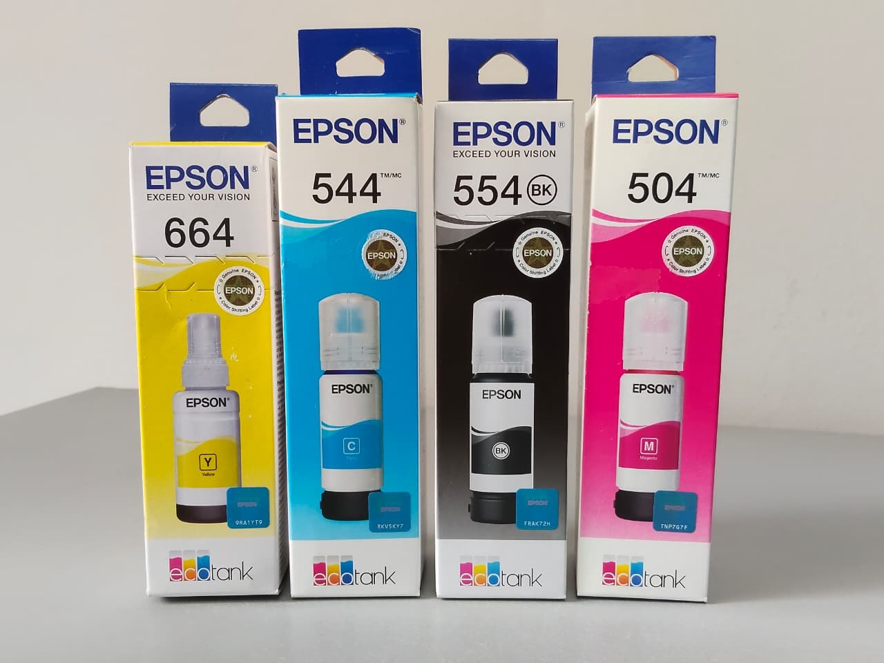 Refis de tinta Epson 664, 544, 554 e 504